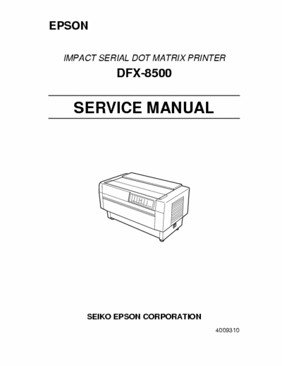 Epson DFX 8500 Epson DFX 8500 Service Manual English